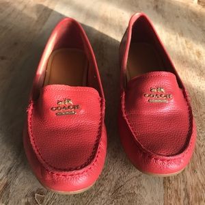 Coach Opal Leather Loafer Red